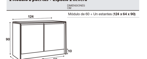 1módulo 2 puertas + espacio 1 nevera